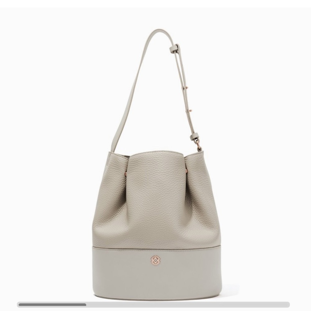 Dagne Dover Ava Bucket Bag in Bone Leather